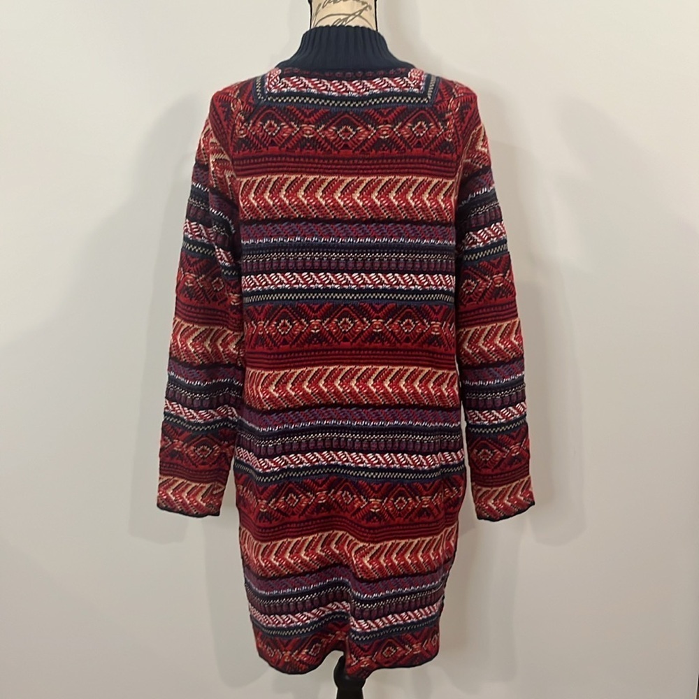 St. John’s Bay textured button front long cardigan duster sweater - Picture 3 of 9
